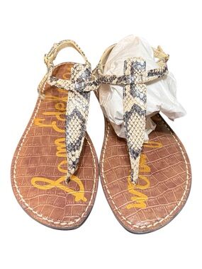 Sam Edelman Gigi Snake Print Leather Thong Sandals Women’s Size 6 NWOB